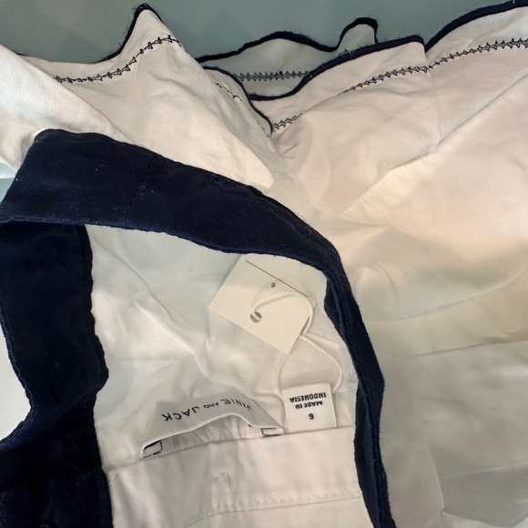 Janie and Jack white blouse with navy trim - Picture 2 of 3